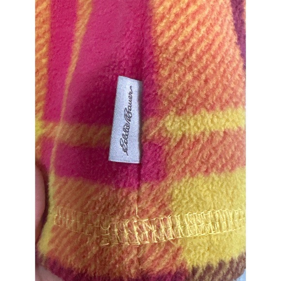 Eddie Bauer Womens Plaid Fleece 1/4 Zip Pullover Top Shirt Size M - Picture 3 of 11